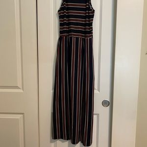 Halter top midi slit dress